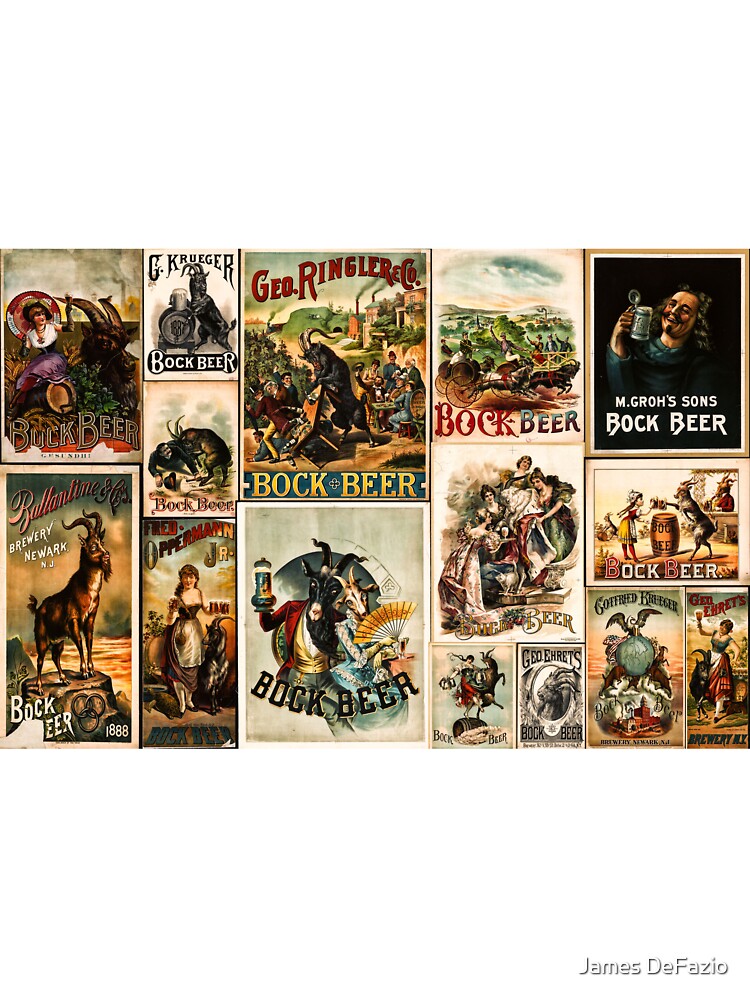 Vintage Bock Beer Posters Collage by James DeFazio