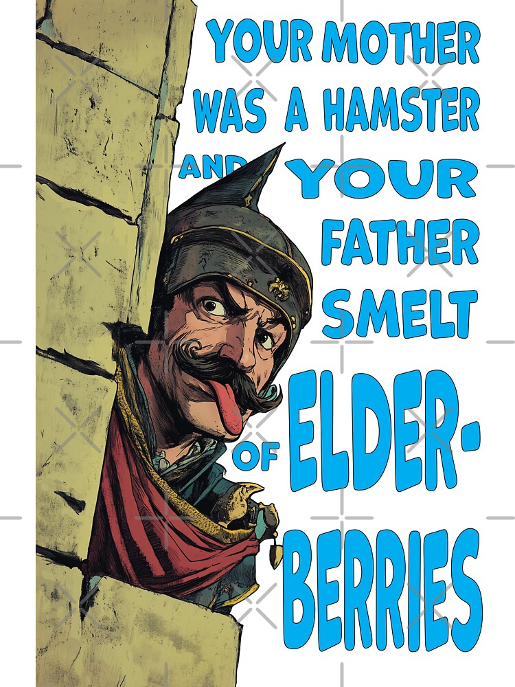 "Your mother was a hamster and your father smelt of elderberries" - Funny Monty Python quote by Galp