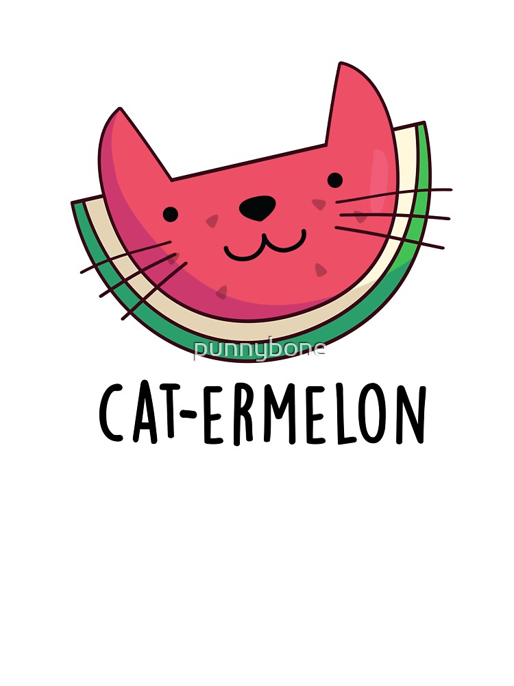 Cat-ermelon Cute Cat Watermelon Pun by punnybone