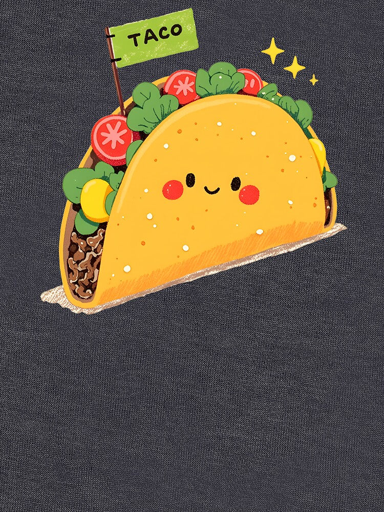 Cute Kawaii Taco with Taco Sign – Adorable Food Art by DesertOptimist