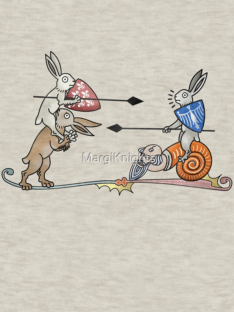 Medieval Marginalia - Jousting Rabbits by MargiKnights
