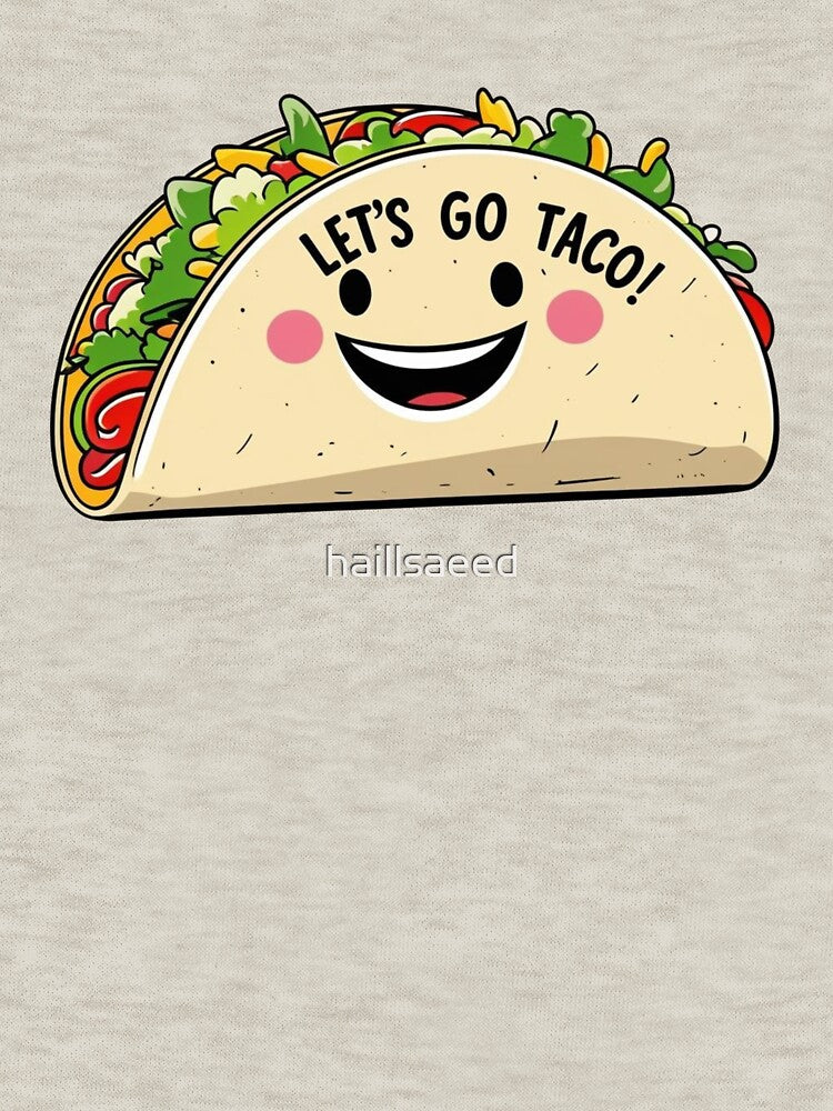 Let’s Go Taco! Cute Smiling Taco Face – Funny Food Pun Design by Dokak Shop