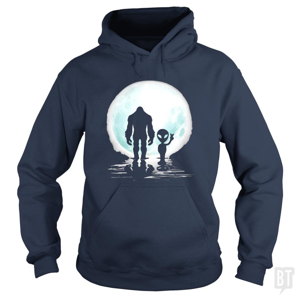 Bigfoot and Alien Hoodie