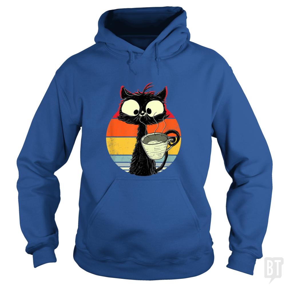 Retro Coffee Cat Hoodie
