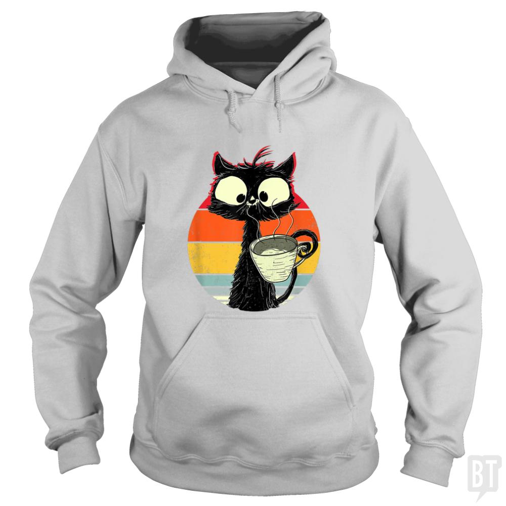Retro Coffee Cat Hoodie