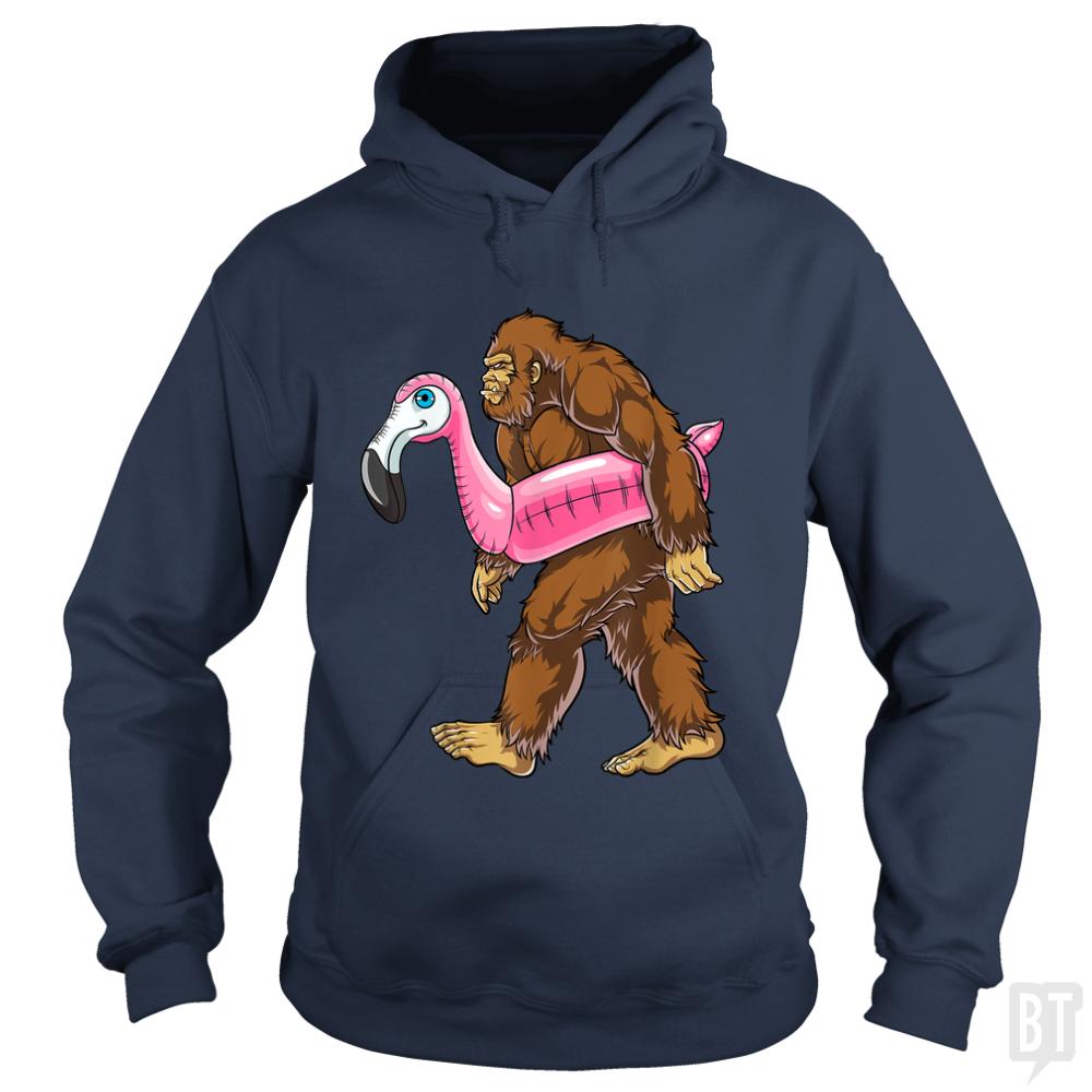 Pool Party Bigfoot Flamingo Hoodie