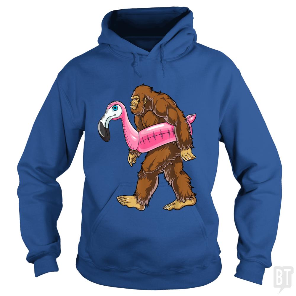 Pool Party Bigfoot Flamingo Hoodie