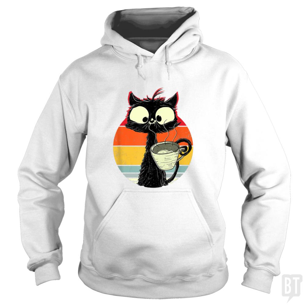 Retro Coffee Cat Hoodie