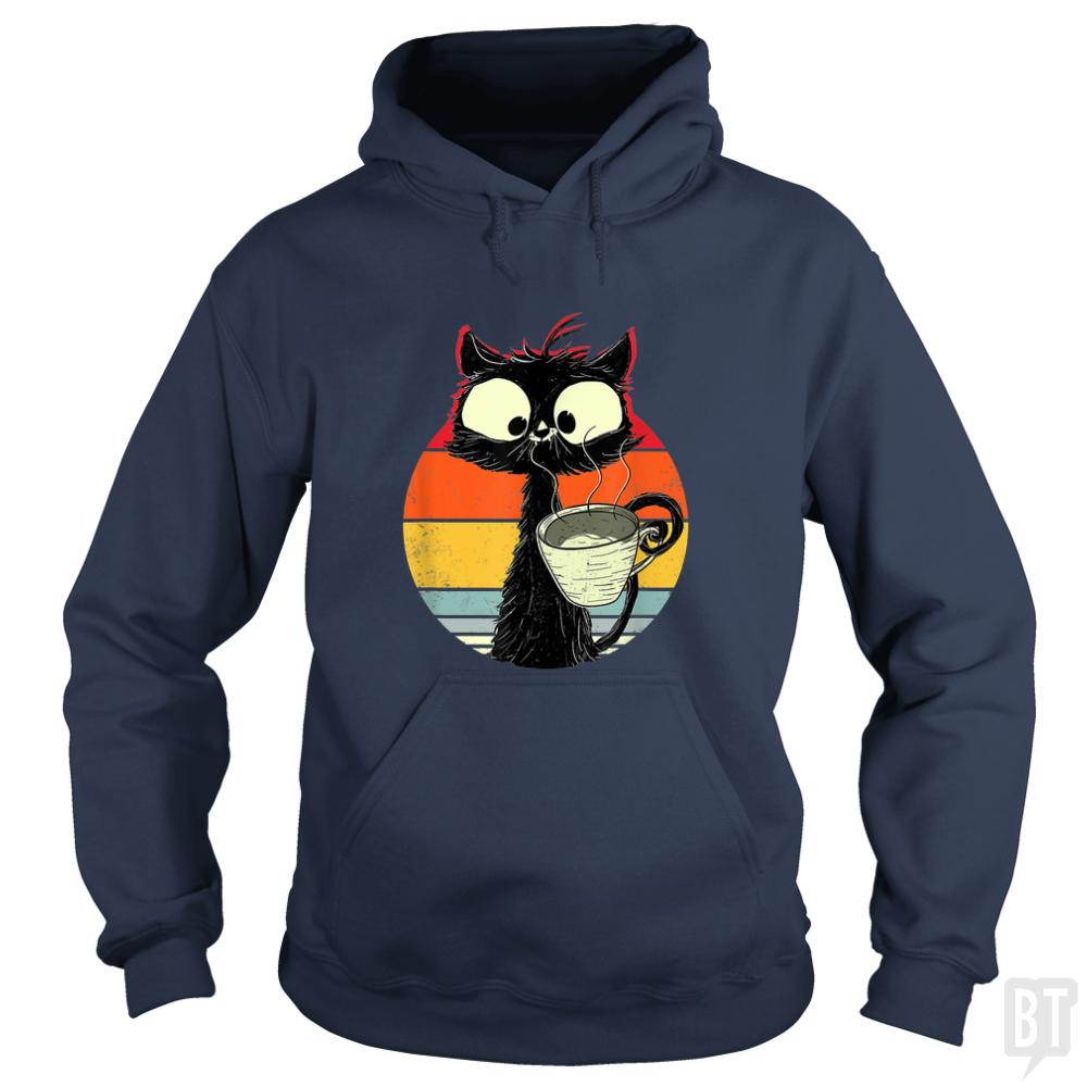 Retro Coffee Cat Hoodie