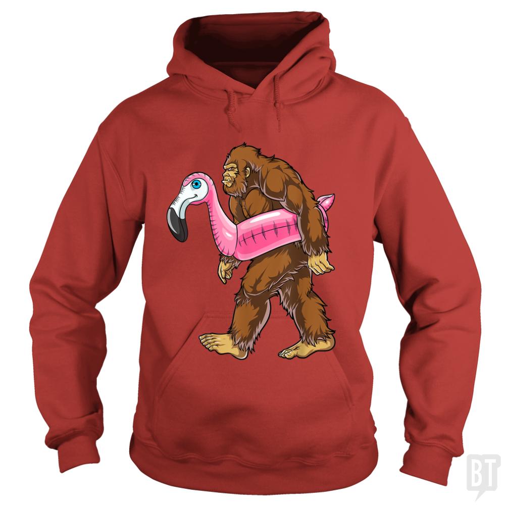 Pool Party Bigfoot Flamingo Hoodie