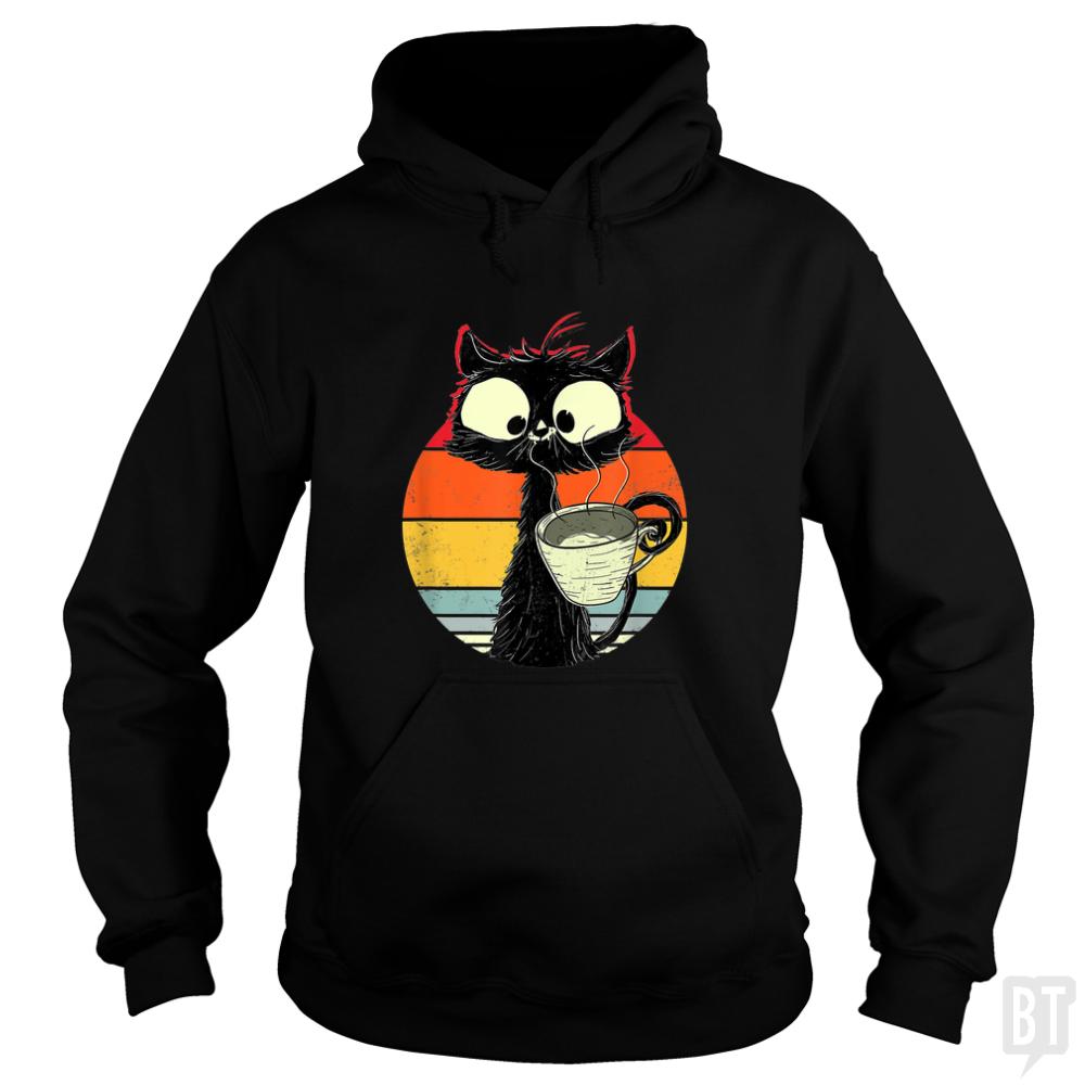 Retro Coffee Cat Hoodie