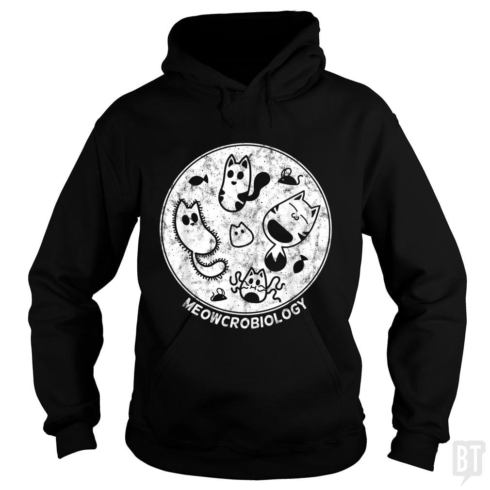 Cute Cat Distressed Bacteria Microbiology Science Hoodie