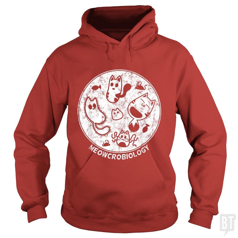 Cute Cat Distressed Bacteria Microbiology Science Hoodie