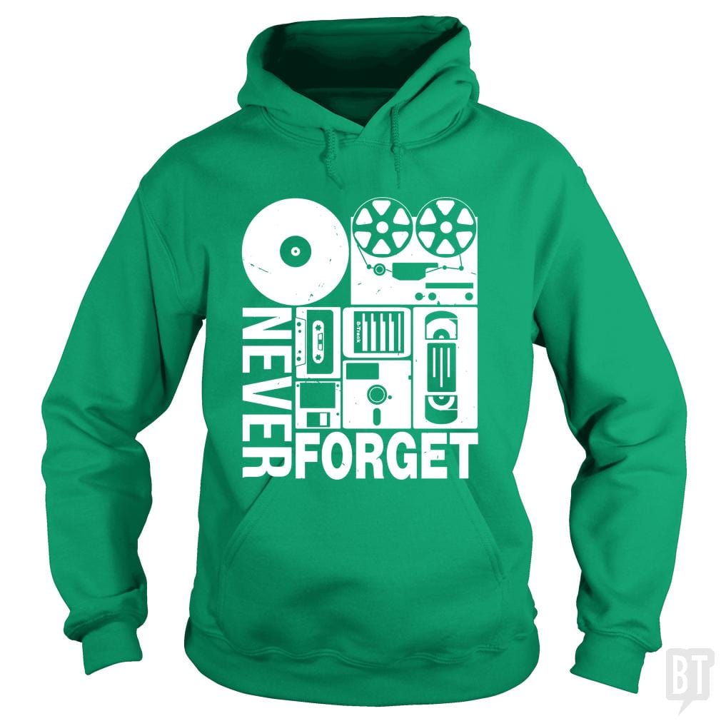 Never Forget Cassette Tape Disk Floppy Hoodie
