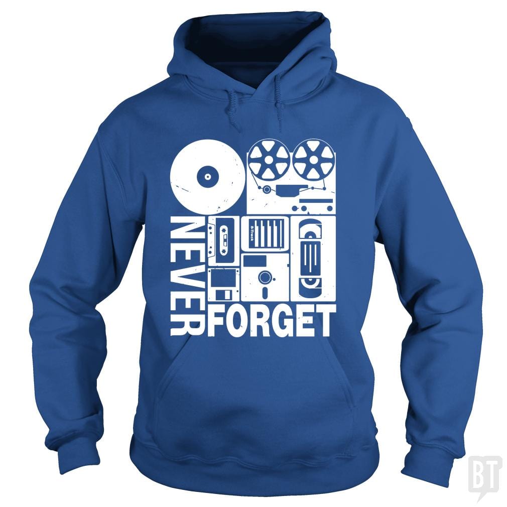 Never Forget Cassette Tape Disk Floppy Hoodie