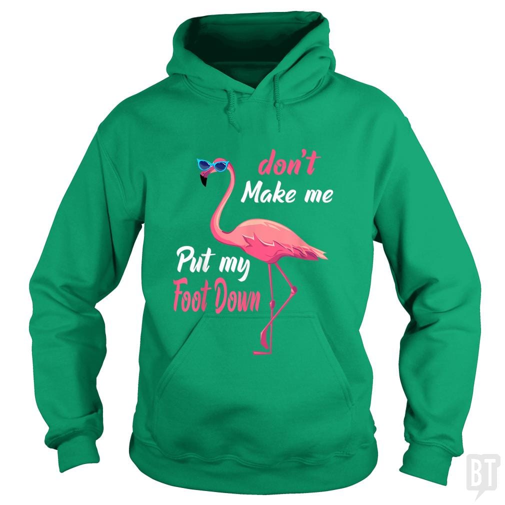 Pink Flamingo Don't Make Me Put My Foot Down Hoodie