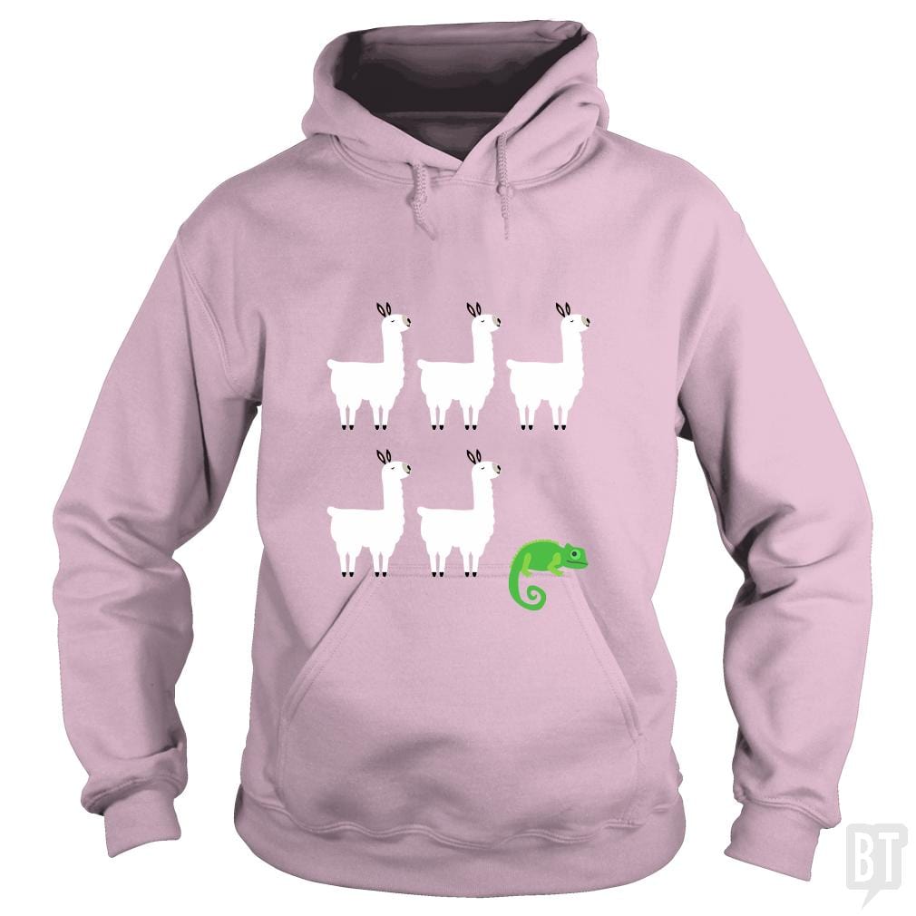 Llama, Llama, Llama, Llama, Llama, Chameleon Hoodie