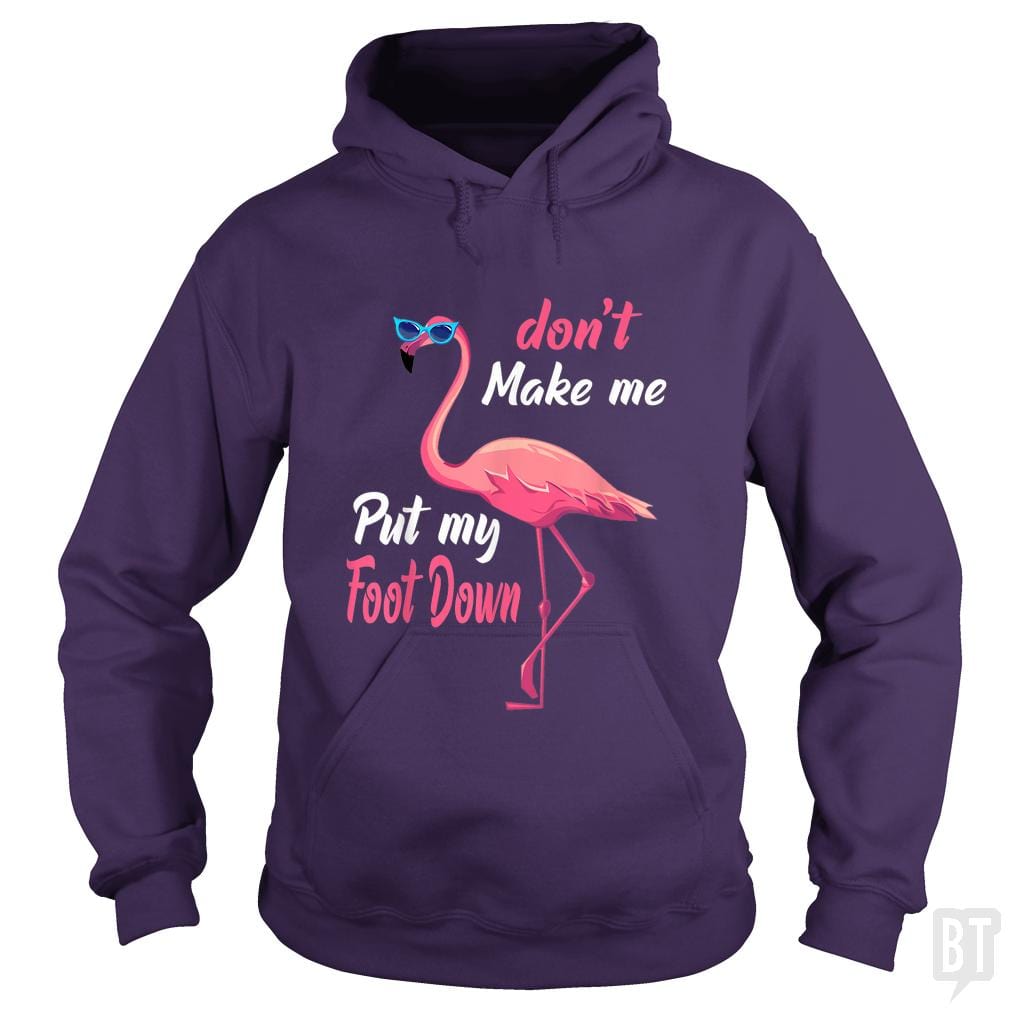Pink Flamingo Don't Make Me Put My Foot Down Hoodie