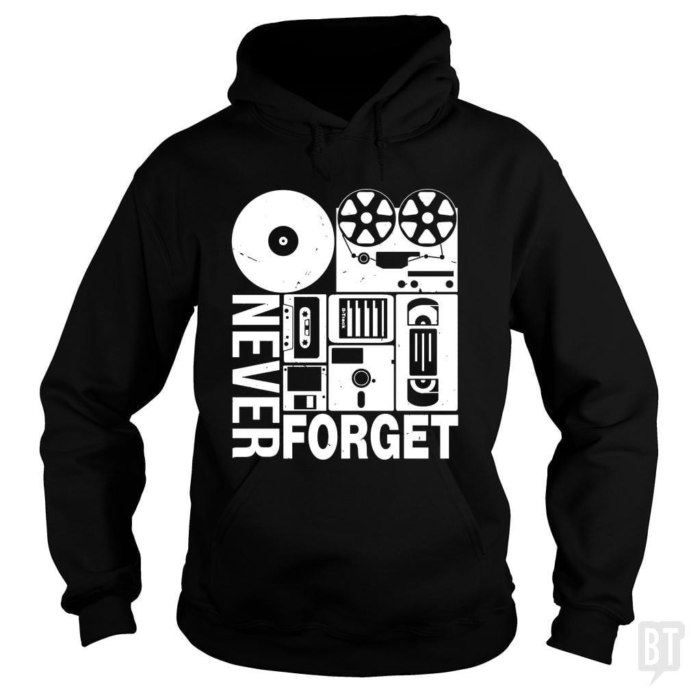 Never Forget Cassette Tape Disk Floppy Hoodie