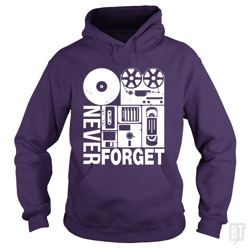 Never Forget Cassette Tape Disk Floppy Hoodie