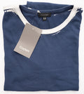 NWT CRUCIANI Blue White Cotton Lightweight Slim S/S Shirt XL (EU 54) Fits L