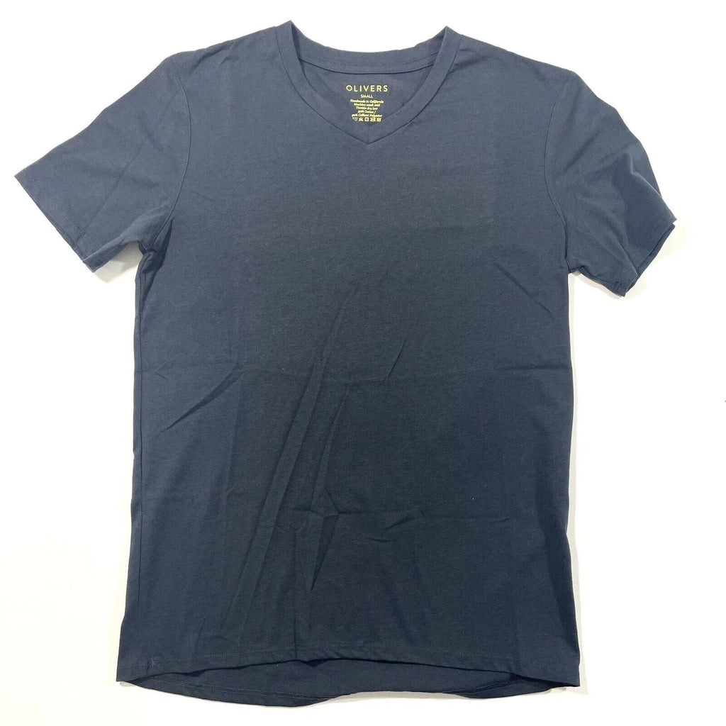 NWOT Olivers Club V Neck Tee Shirt Navy Blue Size Small