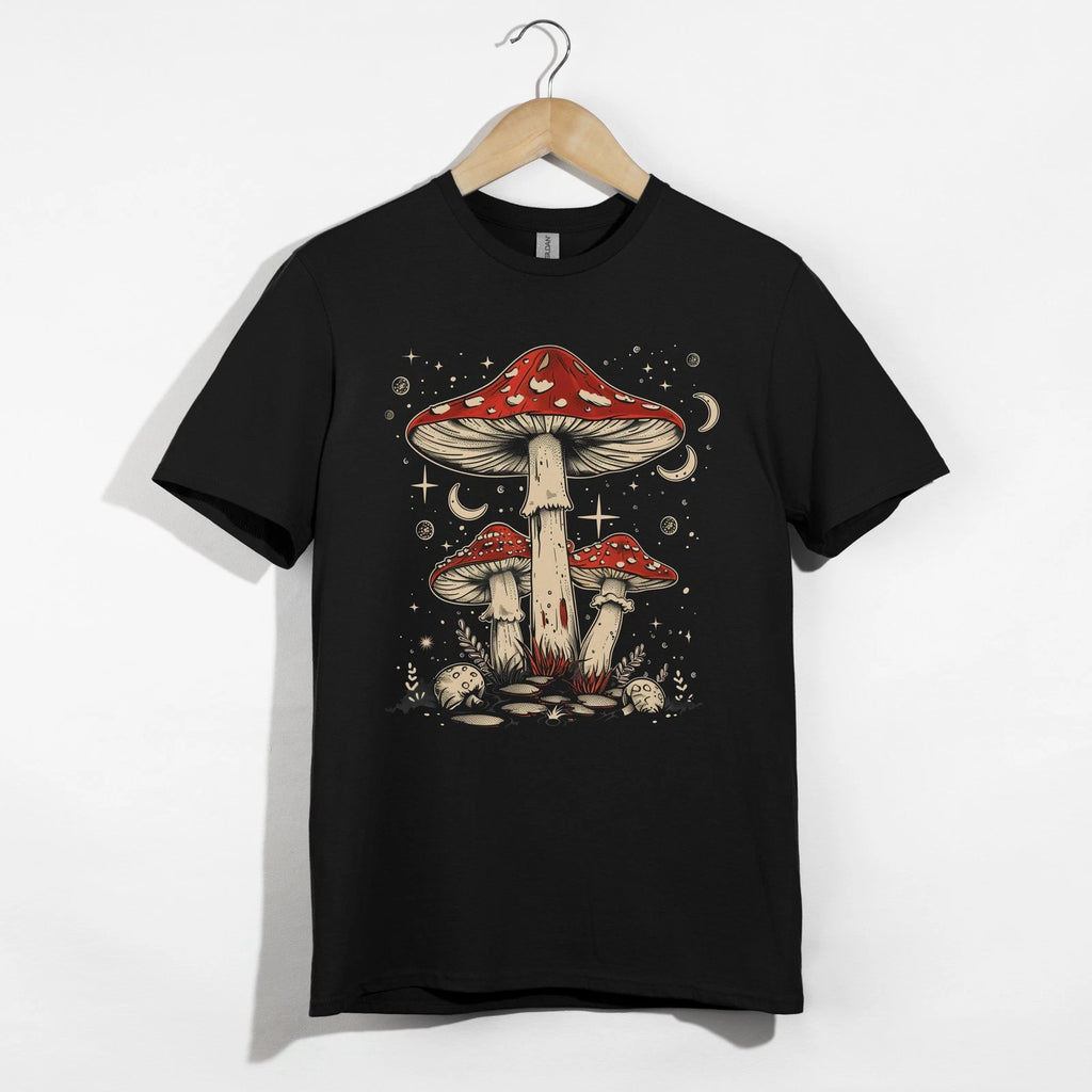 Whimsical Mushroom TShirt, Fairycore Aesthetic Shirt, Enchanted Forest Fungi Tee