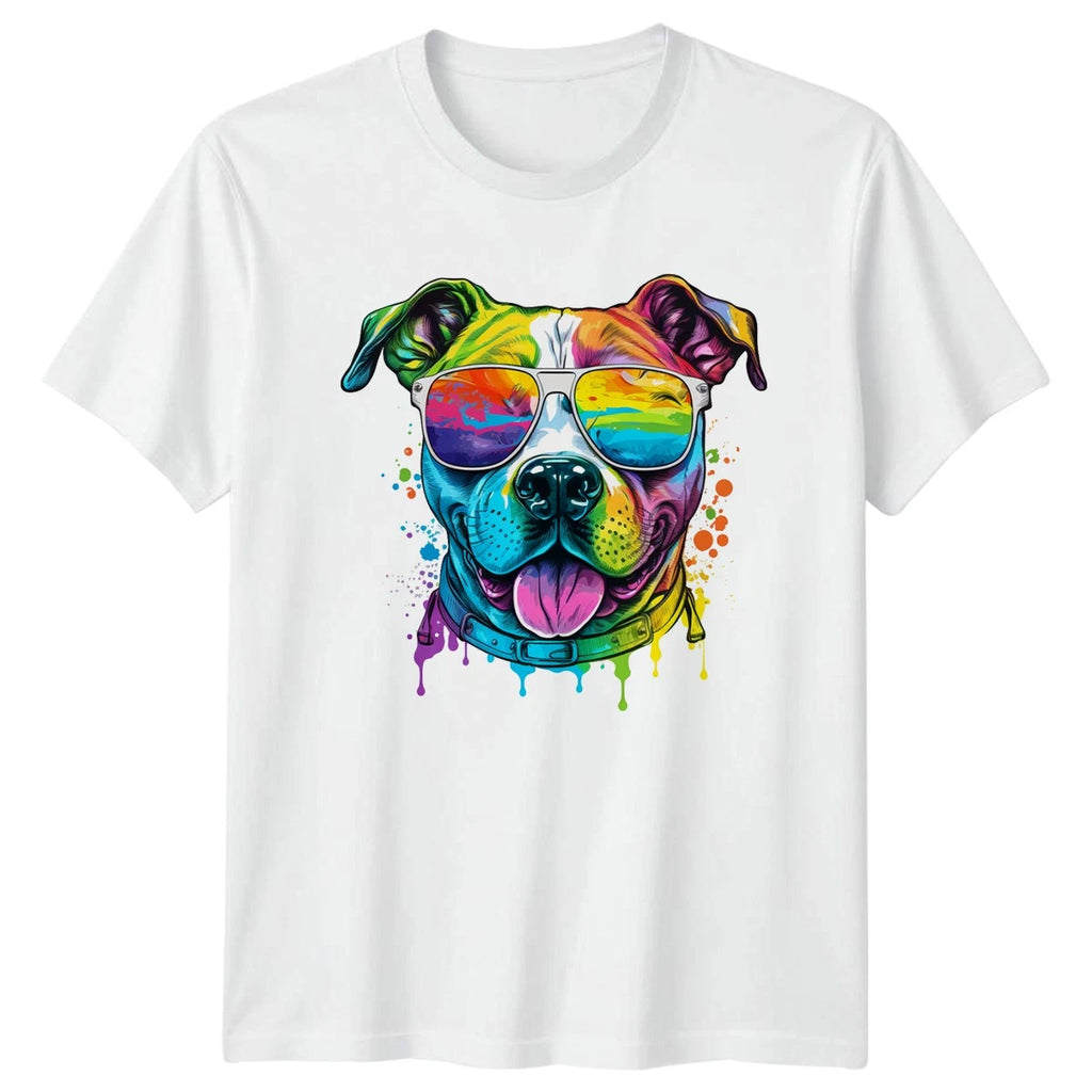 Watercolor Pop Art Pitbull Dog T-Shirt Bully Breed Dog Owner Gift