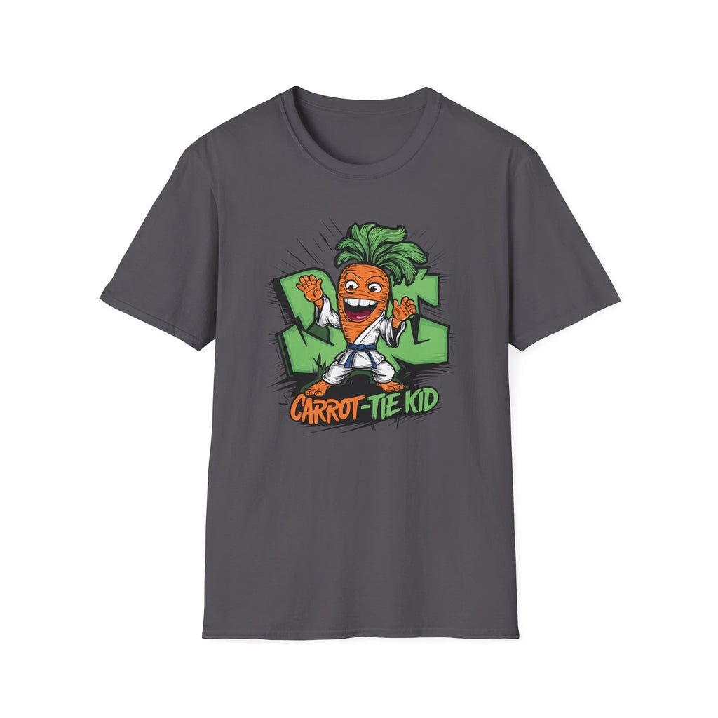 CARROT FUNNY FOOD PUN T-SHIRT MINIMALIST DESIGN VEGETARIAN GILDAN UNISEX GRAY