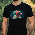 Mens Flamingo Astronaut Print Cotton T-Shirt Size XS to 5XL