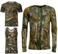 Men's Forrest Camouflage T-shirt Realtree Camo Print Long Short Sleeveless Top