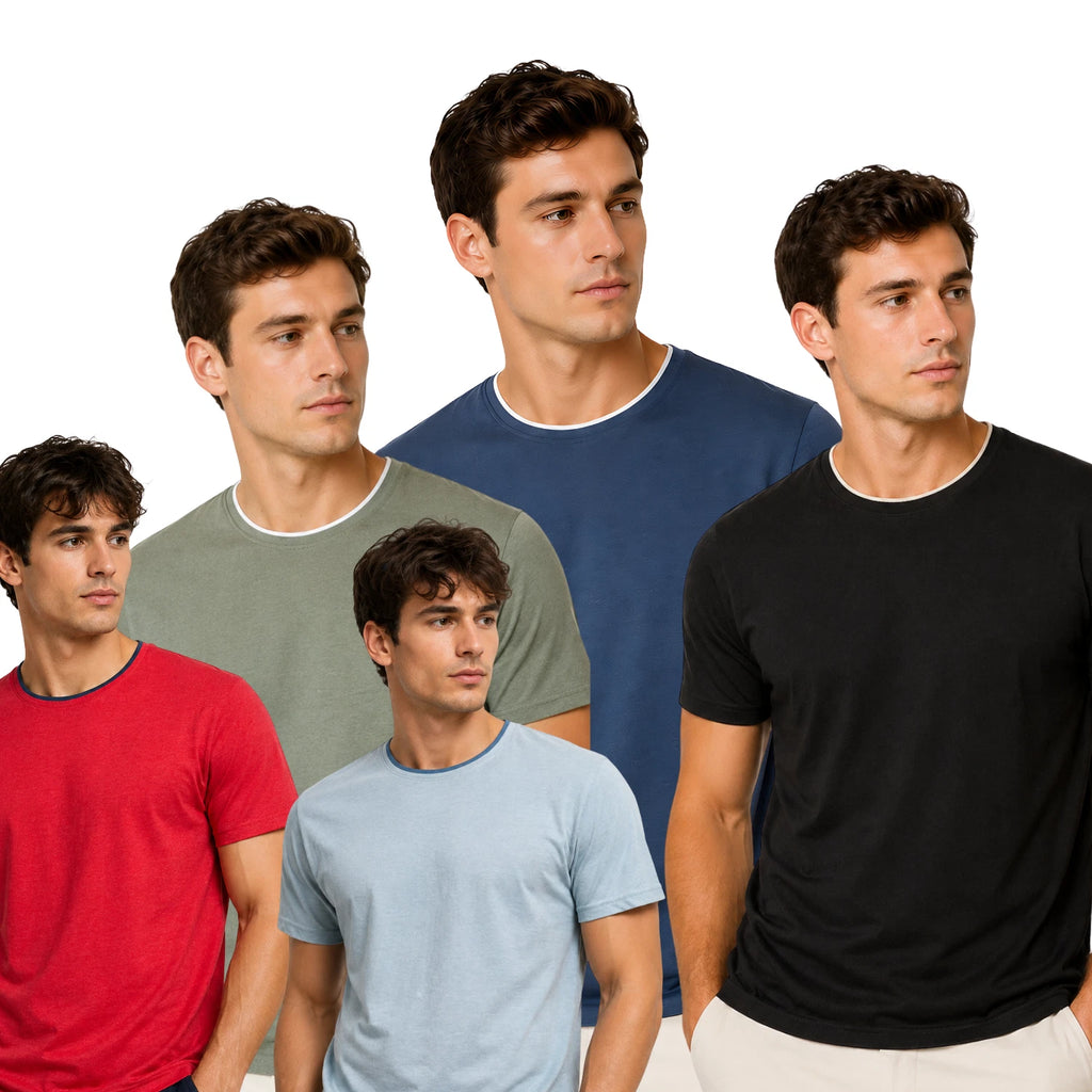Mens Plain  T-shirts Crew Neck Cotton Gym Work Casual Short Sleeve Tee Top S-2XL