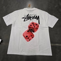 Stussy Fuzzy Dice Tee White SS22 Men’s Size large Streetwear Graphic Tee Rare