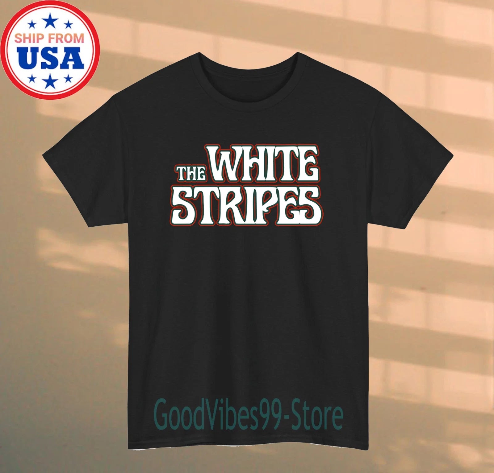 The White Stripes Men's Black Size S-5XL