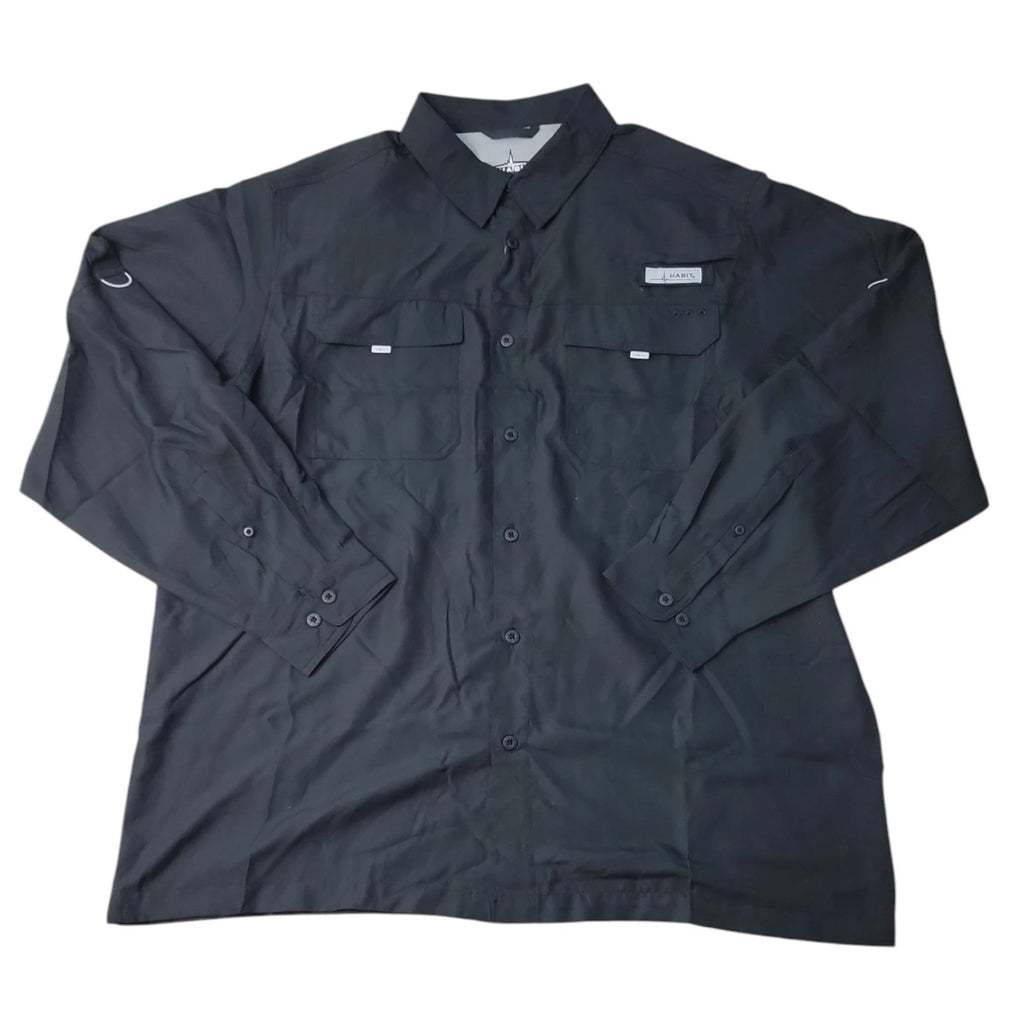 Habit Men's Long Sleeve Blue Springs 40+ UPF Quick Dry Shirt, TS10480