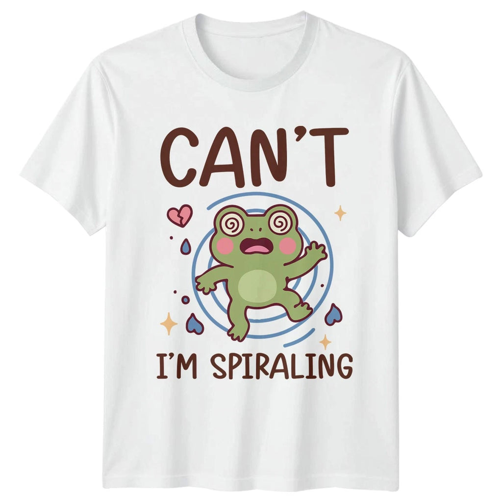 Cant Im Spiraling T-Shirt Cute Frog Anxiety Humor