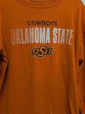 OSU  Cowboys Mens T  Shirt  Size  M  Orange   Long  Sleeve   Grunge Paint