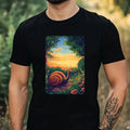 Mens Snails Pixel Art Motif Cotton T-Shirt Size XS to 5XL