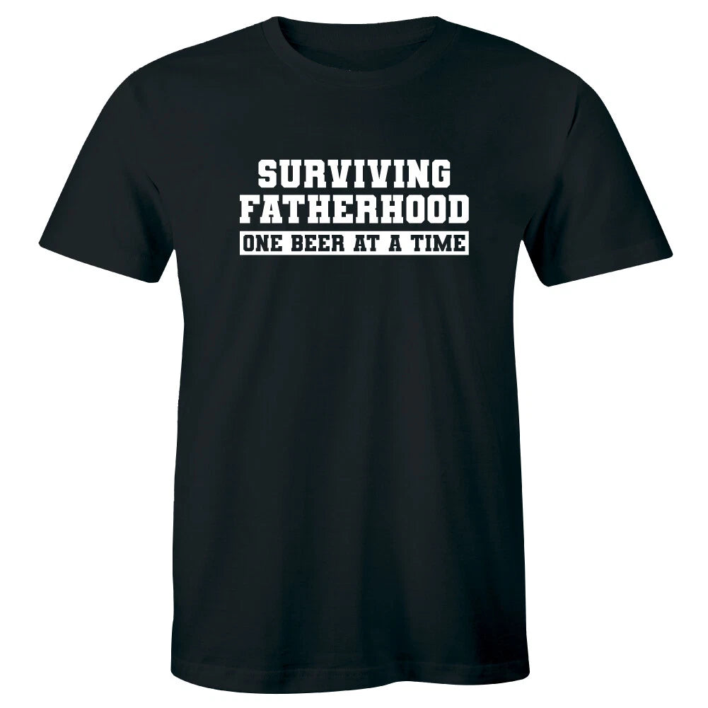 Surviving Fatherhood One Beer At A Time Men's T-Shirt New Dad Funny Tee