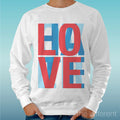 Felpa Man Light Sweater White " Love Colored Love " Road To Happiness