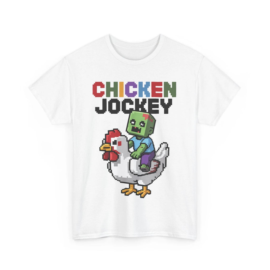 Chicken Jockey Zombie Pixel Art Zombie Gamer Style T-Shirt
