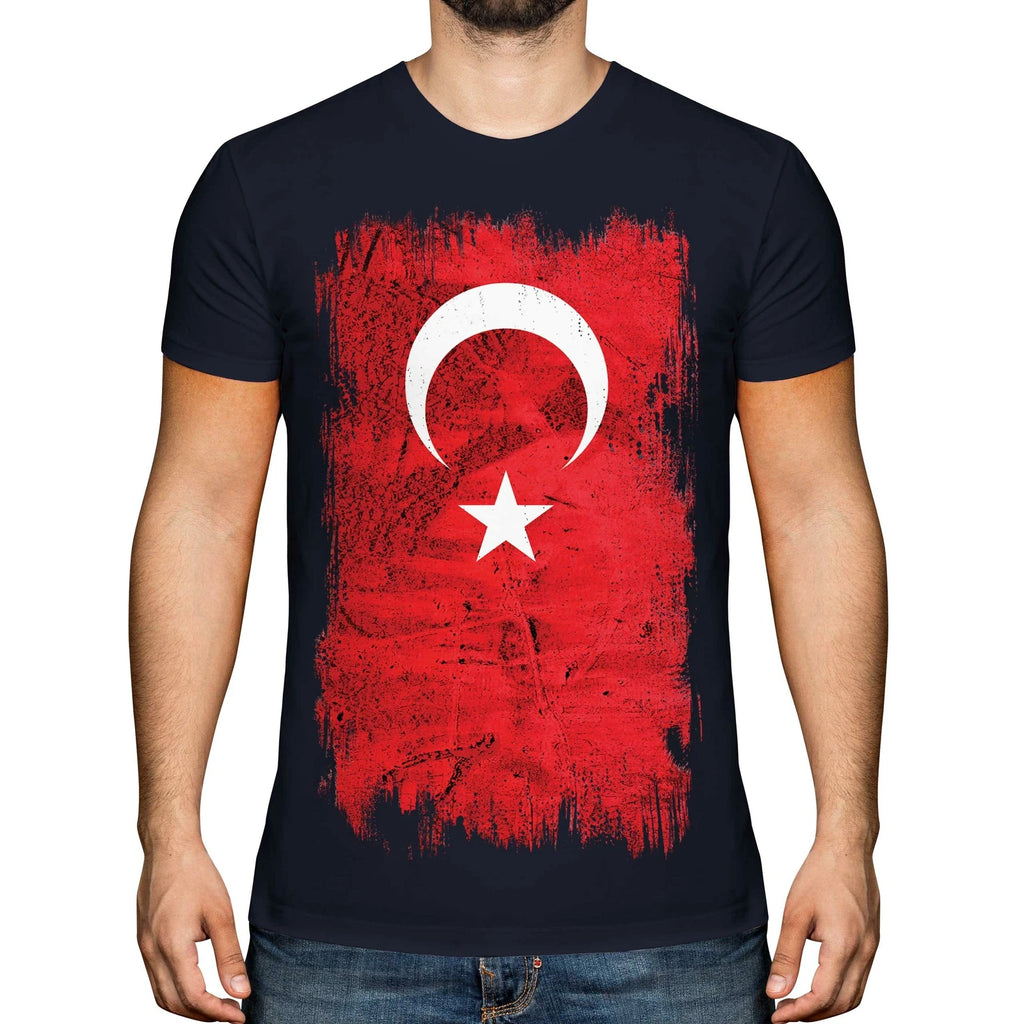 TURKEY GRUNGE FLAG MENS T-SHIRT TEE TOP TÜRKIYE FOOTBALL TURKISH GIFT SHIRT