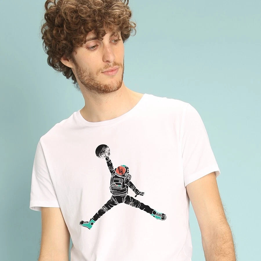 Men's Short Sleeve T-Shirt White, SPACE DUNK