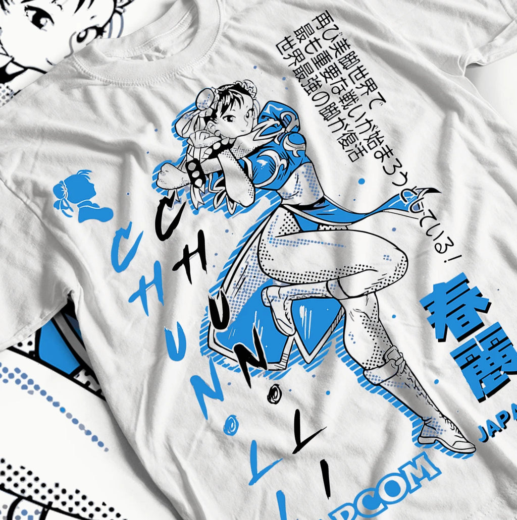 Chun Li T-shirt Street Fighter vs King Of Fighters Snk Anime Gift Shirt All Size