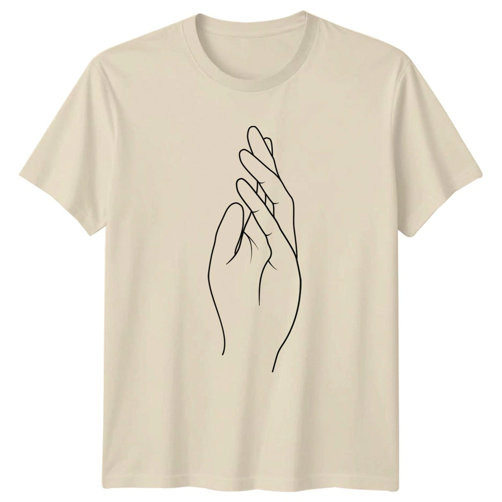 Minimalist Hand Line Drawing Aesthetic T-Shirt Outline Art Minimalist Aesthetic