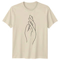 Minimalist Hand Line Drawing Aesthetic T-Shirt Outline Art Minimalist Aesthetic