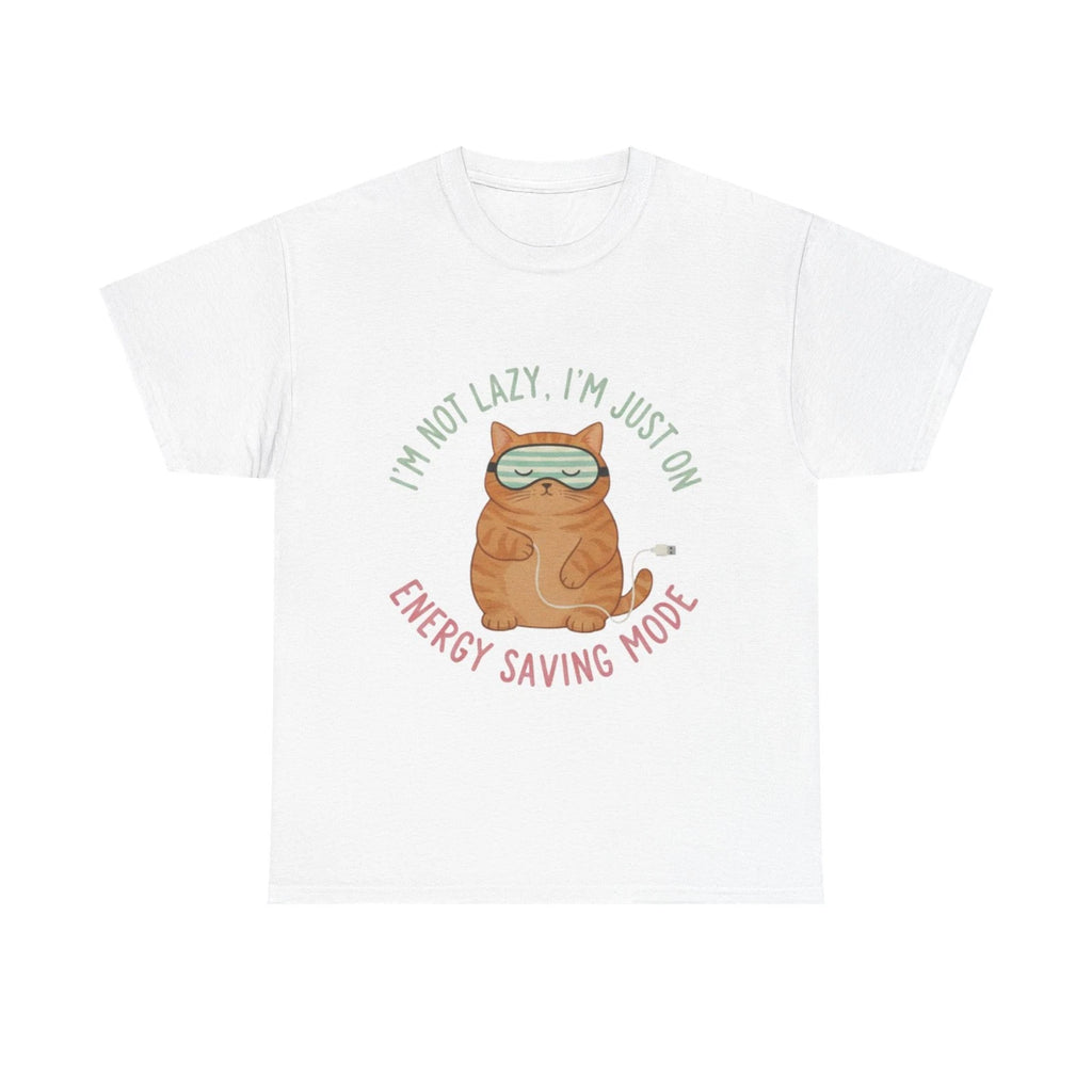 Energy Saving Mode Cat T-Shirt | Funny Lazy Cat Illustration