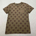 Creative Destruction Mens Small Short Sleeve Tiger Pattern Brown Graphic T Shirt
