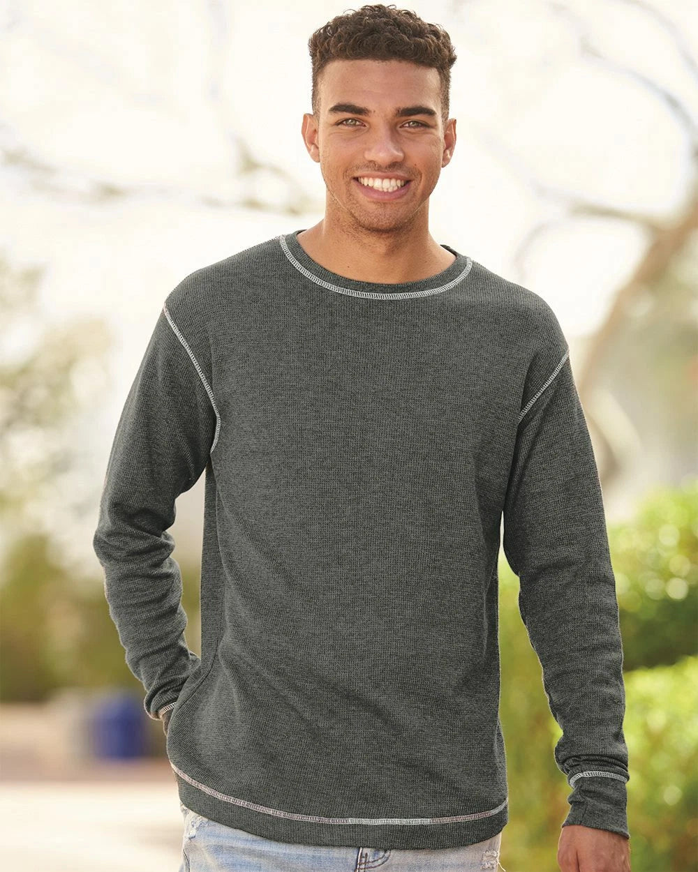 J. America Vintage Thermal Long Sleeve T-Shirt 8238 S-2XL