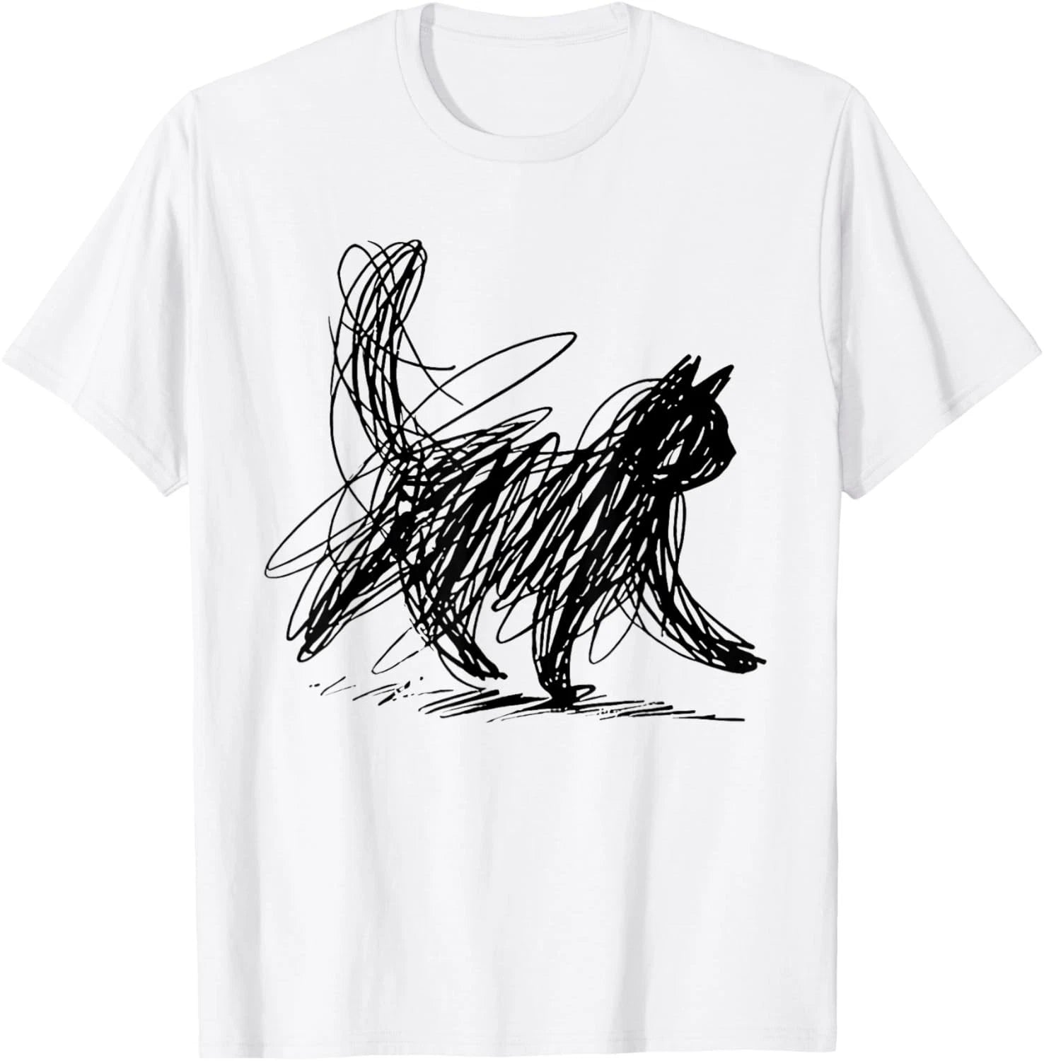 Minimalist cat Art T-Shirt unisex T-Shirt